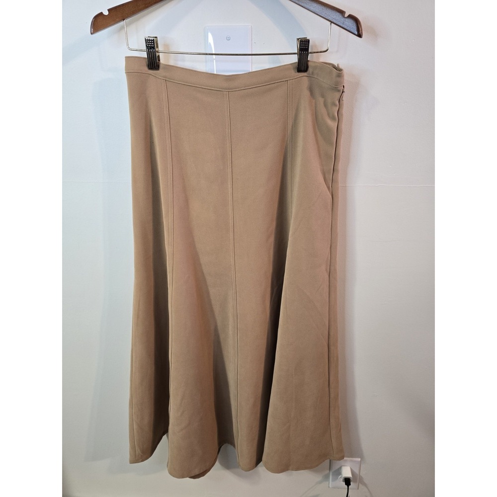 Vintage Tan Faux Suede Maxi‎ Skirt Sz Medium Earthy Boho Contemporary Versatile